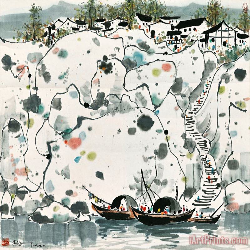 Wu Guanzhong By The Wu River Art Print