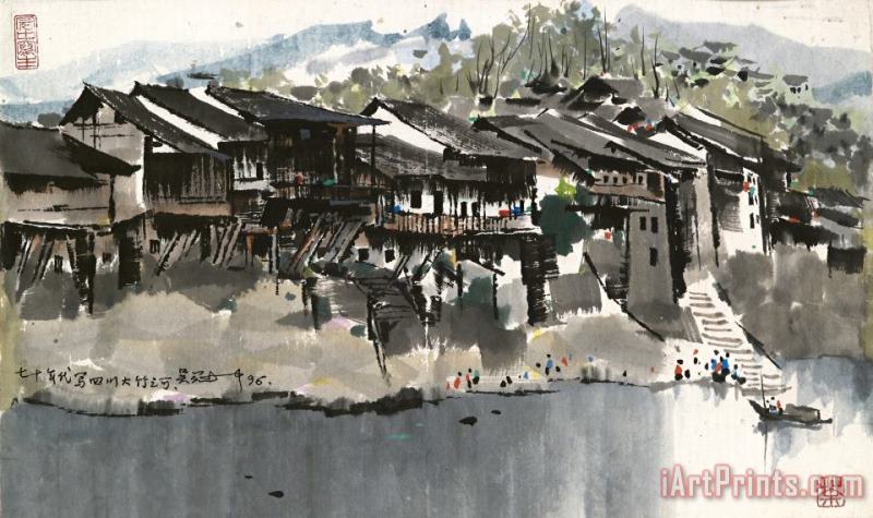 Wu Guanzhong Da Zhu River, Sichuan, 1996 Art Print