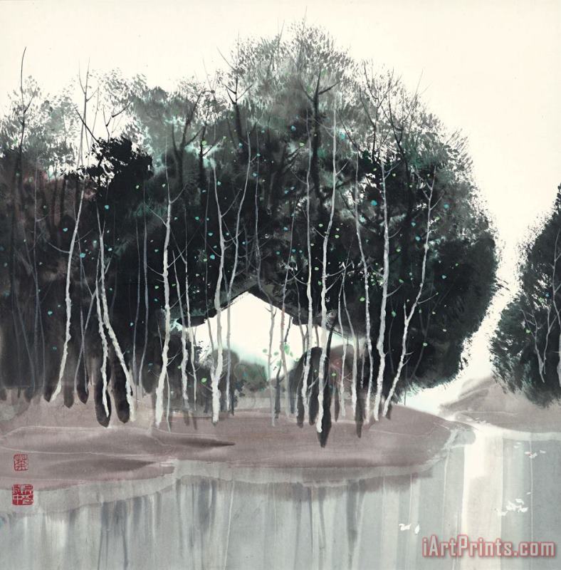 Wu Guanzhong Dahuo Spring Art Print