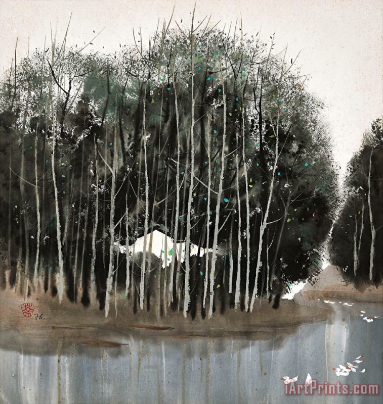 Dahuo Spring, 1976 painting - Wu Guanzhong Dahuo Spring, 1976 Art Print