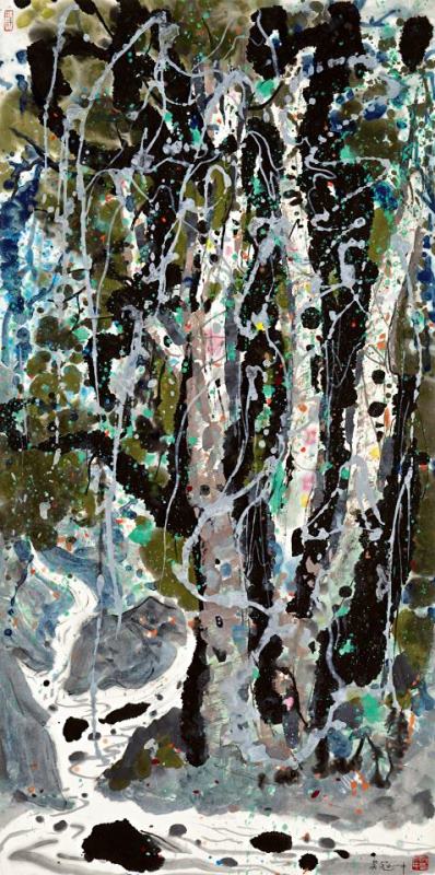 Wu Guanzhong Forest And Streams Art Painting