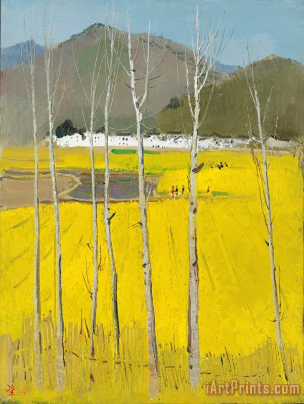 Golden Field, 1977 painting - Wu Guanzhong Golden Field, 1977 Art Print