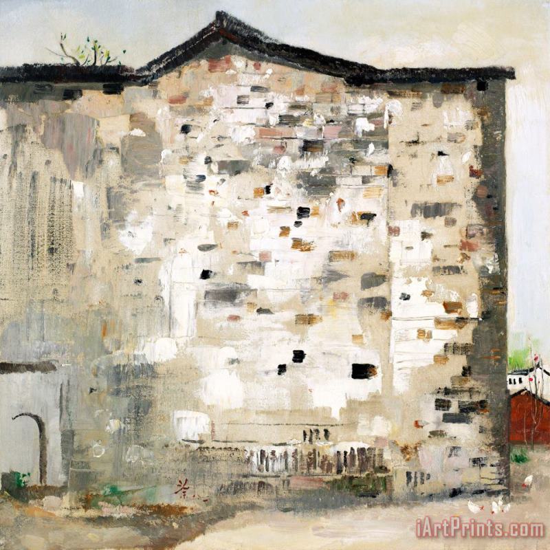 Hometown of Lu Xun Old House (old Wall), 1981 painting - Wu Guanzhong Hometown of Lu Xun Old House (old Wall), 1981 Art Print