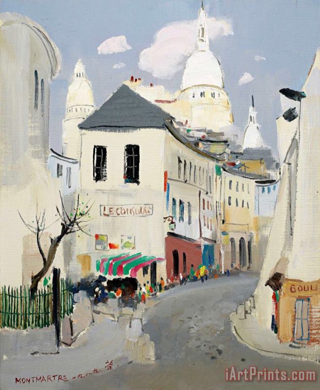 Montmartre of Paris (v), 1989 painting - Wu Guanzhong Montmartre of Paris (v), 1989 Art Print