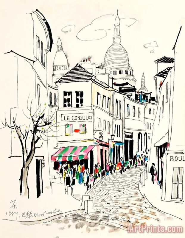 Wu Guanzhong Montmartre of Paris, 1989 Art Print