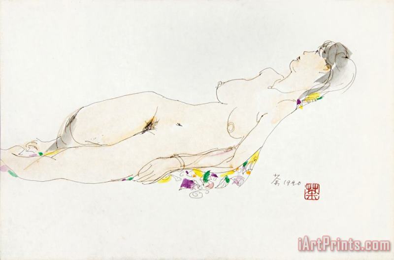 Nude No.15, 1990 painting - Wu Guanzhong Nude No.15, 1990 Art Print