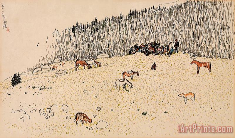 Wu Guanzhong Ode to The Prairie Art Painting