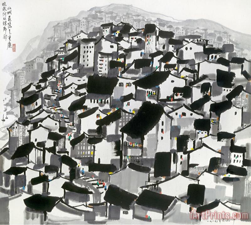Wu Guanzhong Old City of Chongqing, 1989 Art Print