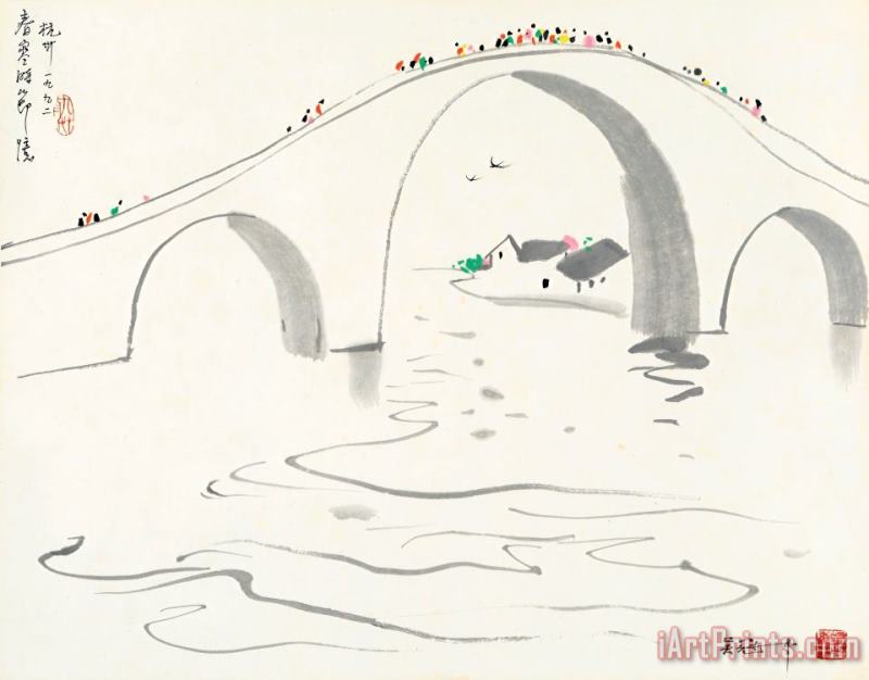 Reminiscence of Hangzhou, 1991 painting - Wu Guanzhong Reminiscence of Hangzhou, 1991 Art Print