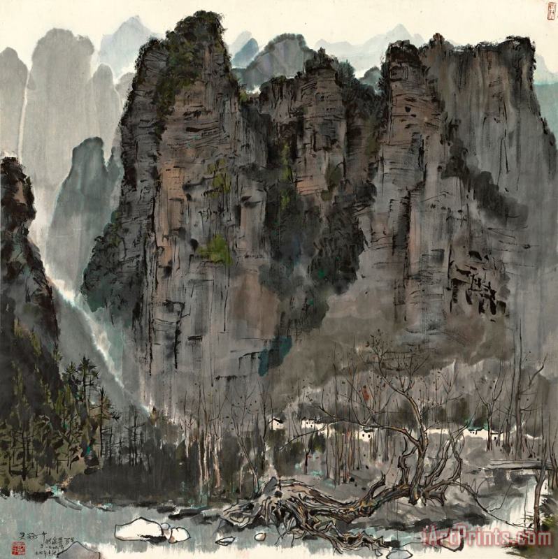 Scenery of Zhangjiajie, 1979 painting - Wu Guanzhong Scenery of Zhangjiajie, 1979 Art Print