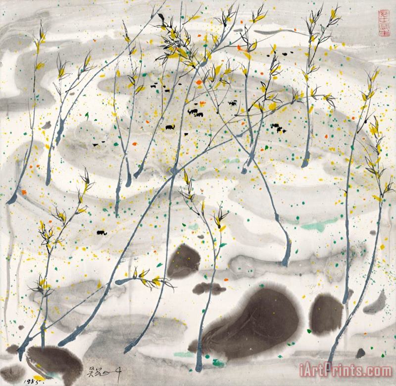 Spring And Autumn painting - Wu Guanzhong Spring And Autumn Art Print