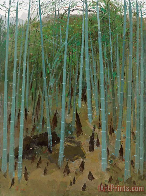 Spring Shoots Among Bamboos, 1975 painting - Wu Guanzhong Spring Shoots Among Bamboos, 1975 Art Print