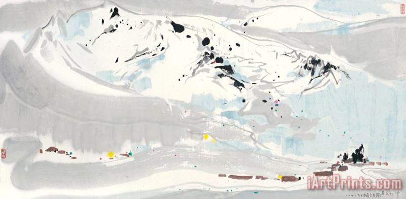 Wu Guanzhong Spring Snow Art Painting