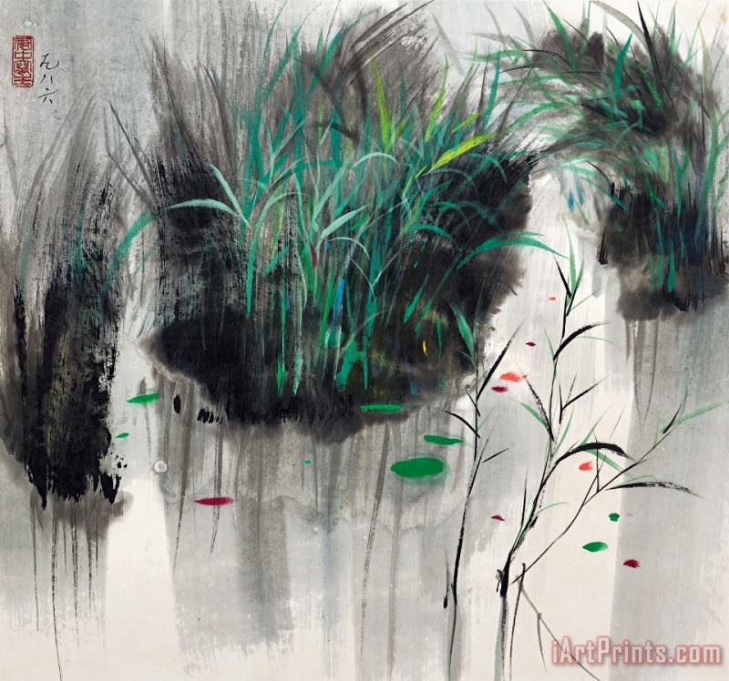 Wu Guanzhong Spring to The Reed Pond Art Print
