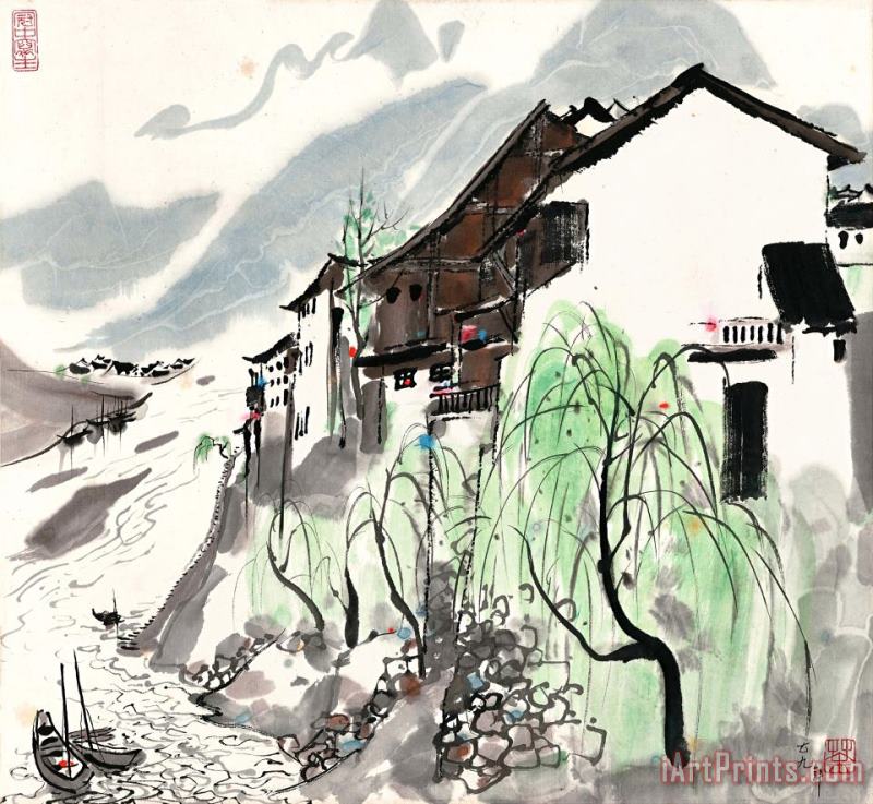Wu Guanzhong The Dazhu River of Sichuan, 1979 Art Print