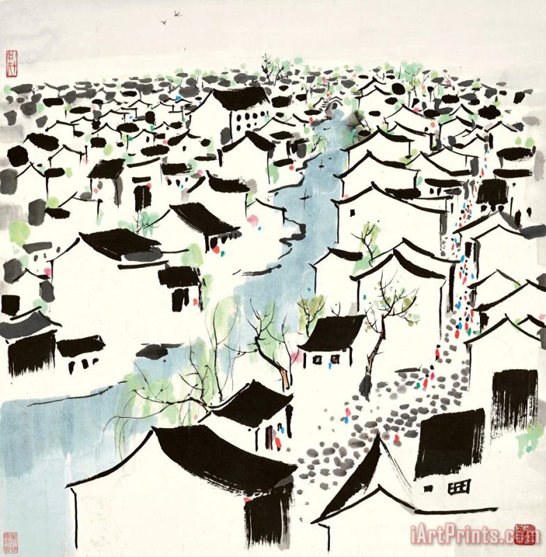Wu Guanzhong The Hometown of Lu Xun 魯迅故鄉 Art Print