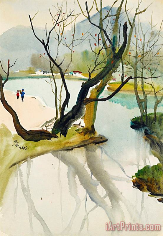 The Hua Stream of Guiyang, 1972 painting - Wu Guanzhong The Hua Stream of Guiyang, 1972 Art Print