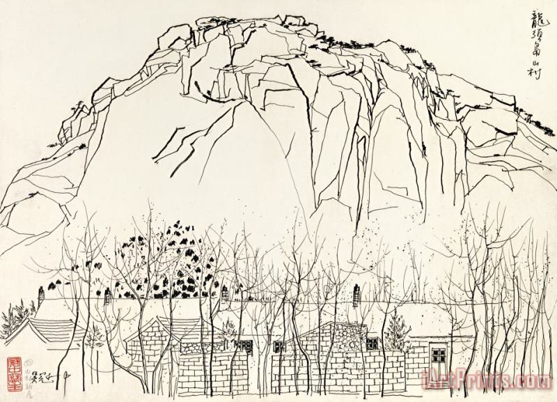 The New Village painting - Wu Guanzhong The New Village Art Print