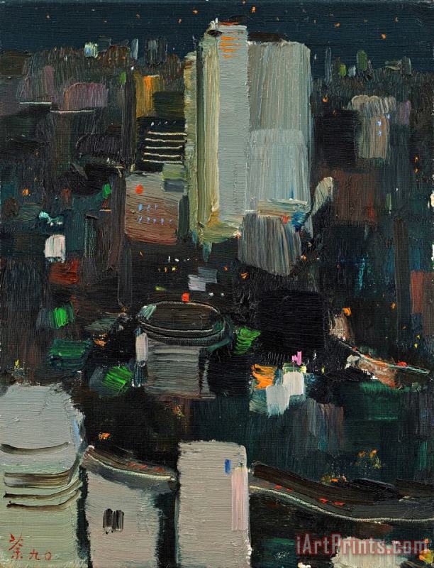 Tokyo at Night, 1990 painting - Wu Guanzhong Tokyo at Night, 1990 Art Print