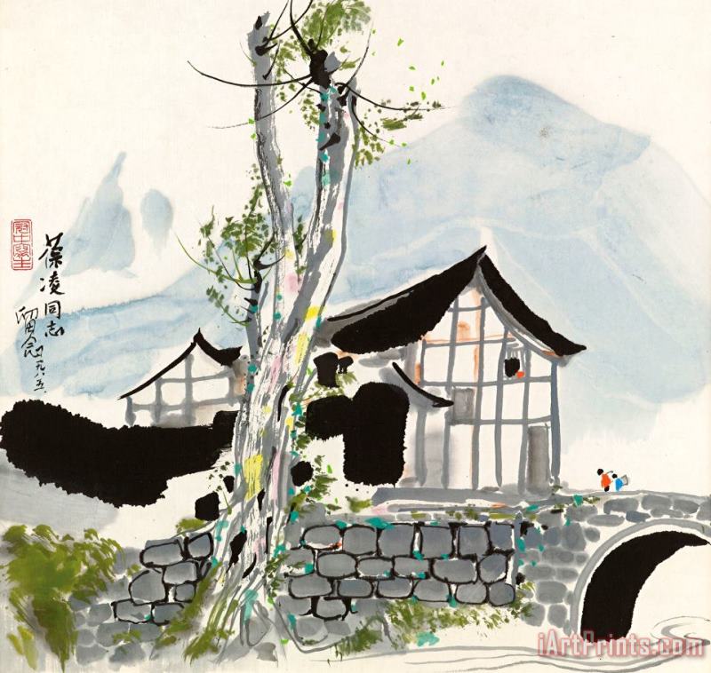 Wu Guanzhong Village Art Painting
