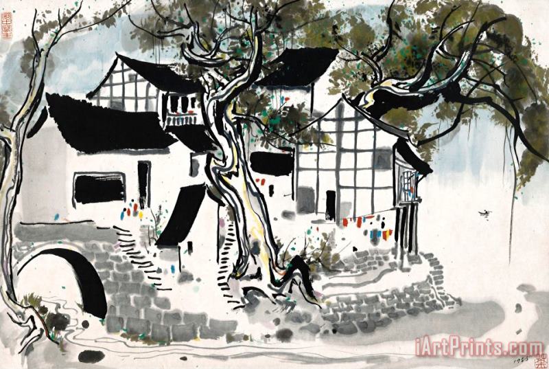 Water Village painting - Wu Guanzhong Water Village Art Print