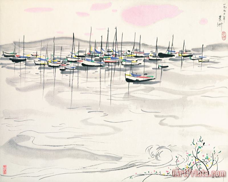 Wu Guanzhong Waters of Singapore, 1990 Art Print