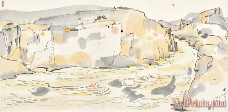 Wu Guanzhong Yellow River Under Moonlight Art Print