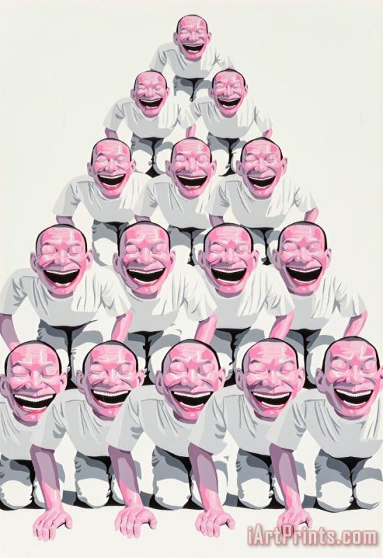 Yue Minjun Pyramid, 2001 Art Print