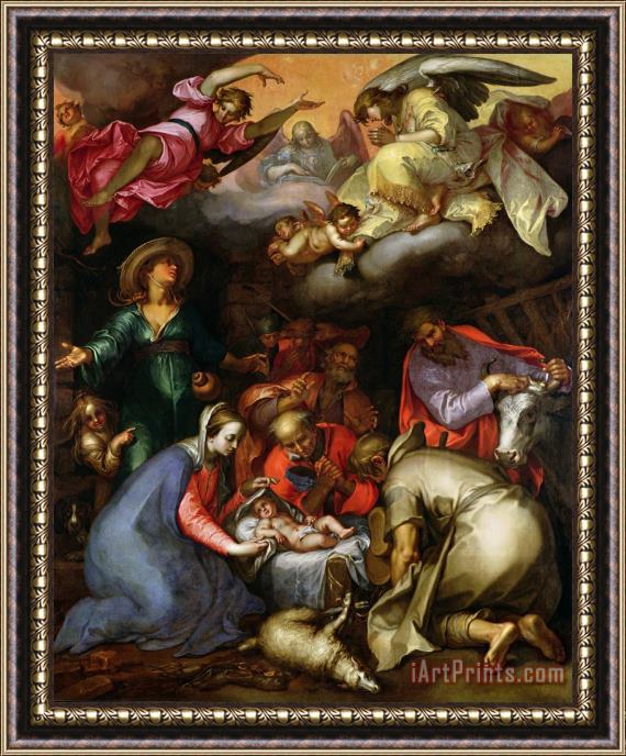 Abraham Bloemaert Adoration of the Shepherds Framed Painting