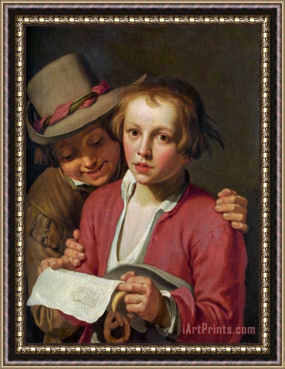 Abraham Bloemaert Two Boys Singing From Sheet of Paper Framed Painting