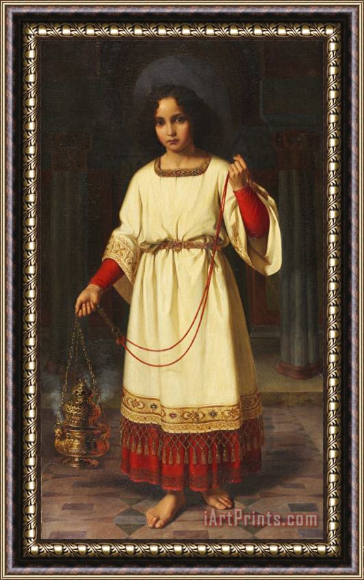 Abraham Solomon An Altar Boy Framed Painting