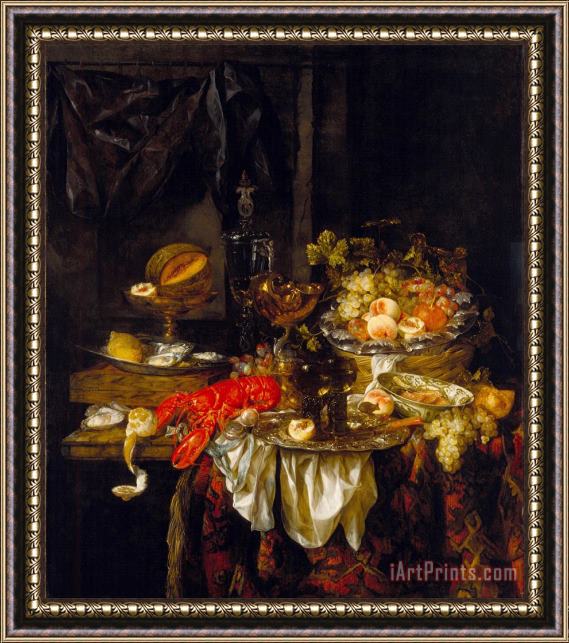 Abraham Van Beyeren Banquet Still Life Framed Painting