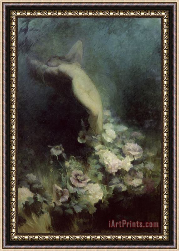Achille Theodore Cesbron Les Fleurs du Sommeil Framed Painting