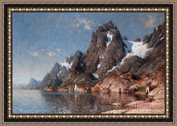 Adelsteen Normann Sailing on The Fjord Framed Painting