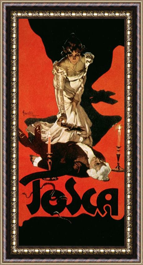 Adolfo Hohenstein Poster Advertising A Performance Of Tosca Framed Painting