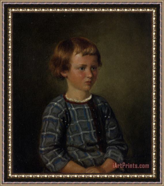 Adolph Tidemand Portrait of a Young Girl Framed Painting
