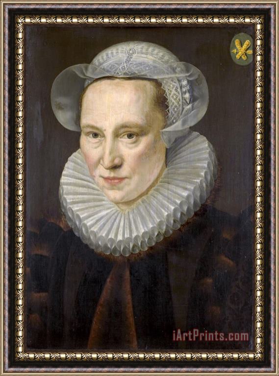 Adriaen Thomasz. Key Portrait of Grietje Pietersdr Codde (died 1607) Framed Print