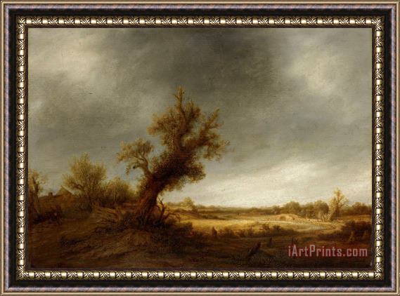 Adriaen Van Ostade Landscape with an Old Oak Framed Print