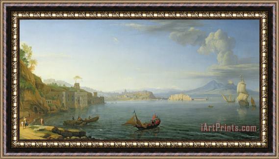 Adrien Manglard View of Naples Framed Painting