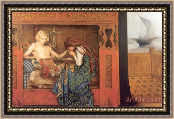 Agnes Slott-moller The Dying Betrothed Framed Painting