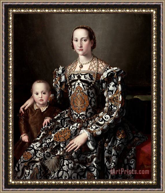 Agnolo Bronzino Eleonora of Toledo And Her Son Framed Print