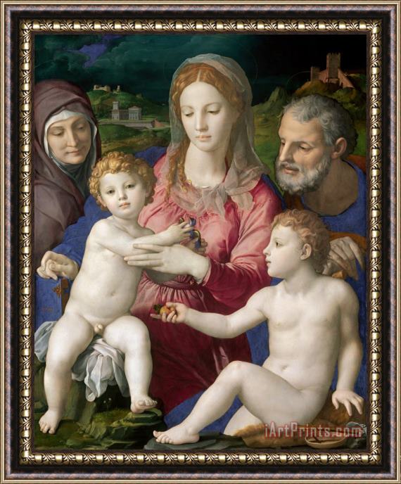 Agnolo Bronzino Holy Family with St. Anne And The Infant St. John Framed Painting