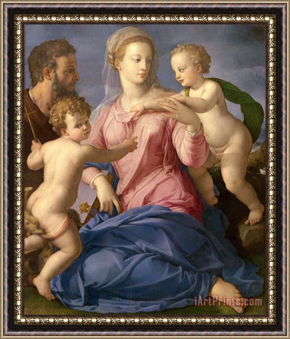Agnolo Bronzino The Holy Family with The Infant Saint John The Baptist (madonna Stroganoff) Framed Painting