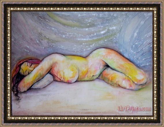 Agris Rautins Female Nude Framed Painting