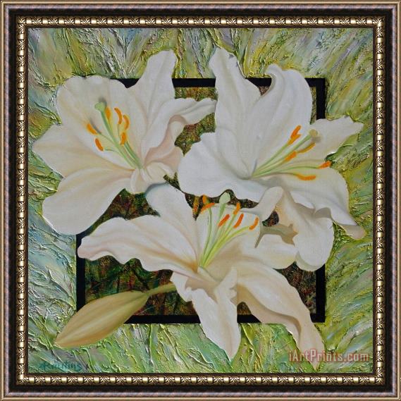 Agris Rautins Lilies Framed Painting