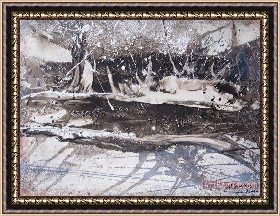 Agris Rautins Winter landscape Framed Painting