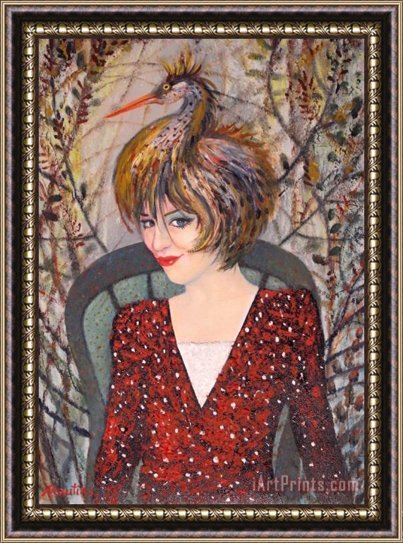 Agris Rautins Woman with birdhat Framed Print