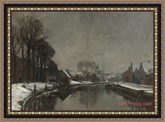 Albert Baertsoen A Belgian Town In Winter Framed Print