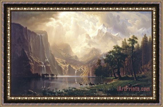 Albert Bierstadt Among The Sierra Nevada Mountains California Framed Painting