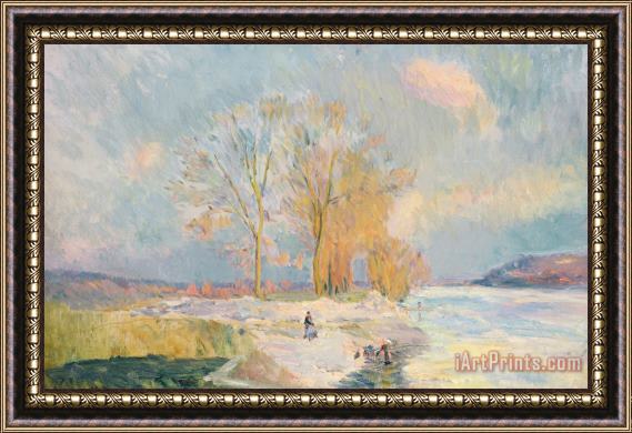 Albert-Charles Lebourg Banks Of The Seine And Vernon In Winter Framed Print